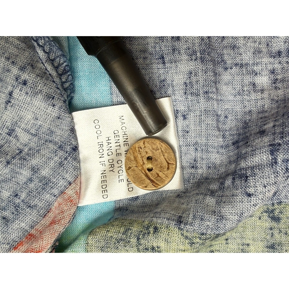 TERRA SJ Apparel XL Multicolor Patchwork Button-up Tunic Blouse Lagenlook -2807 - Picture 6 of 8